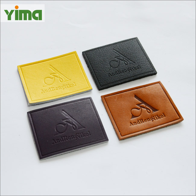 Custom debossed LOGO leather label rubber patch